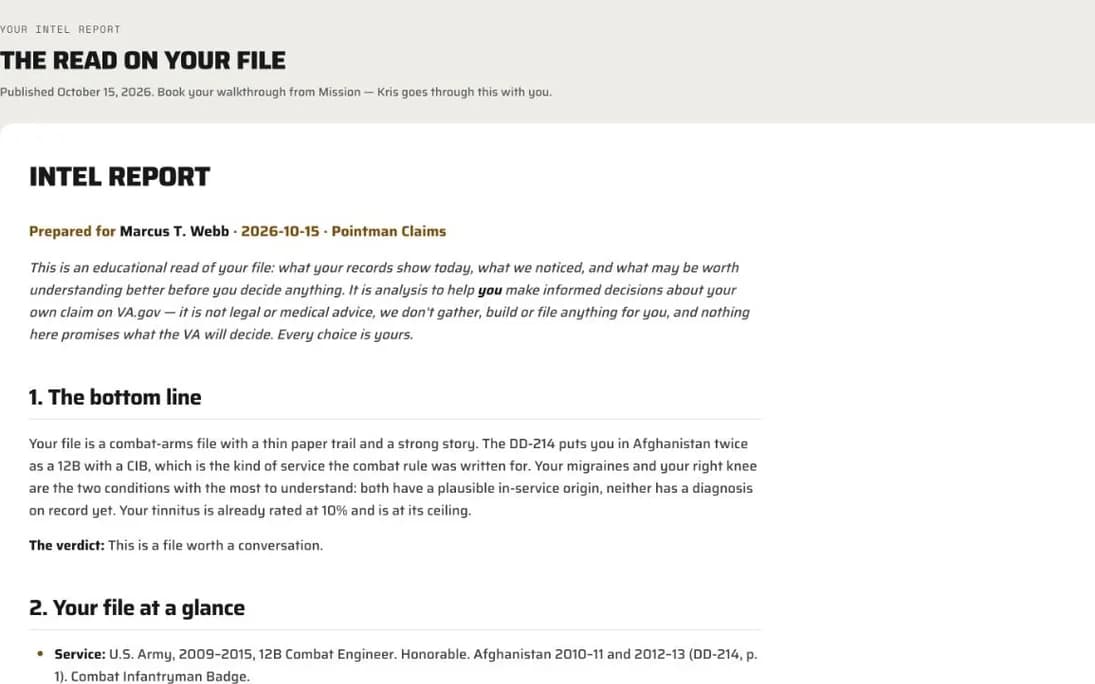 The Intel Report in the portal: the bottom line, the verdict, and conditions one by one